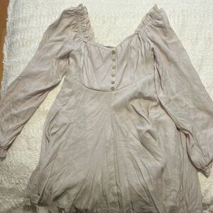 Beige off the shoulder dress